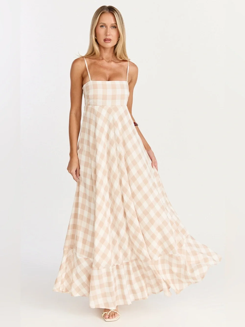 showpo beige dress Katrien Maxi Dress